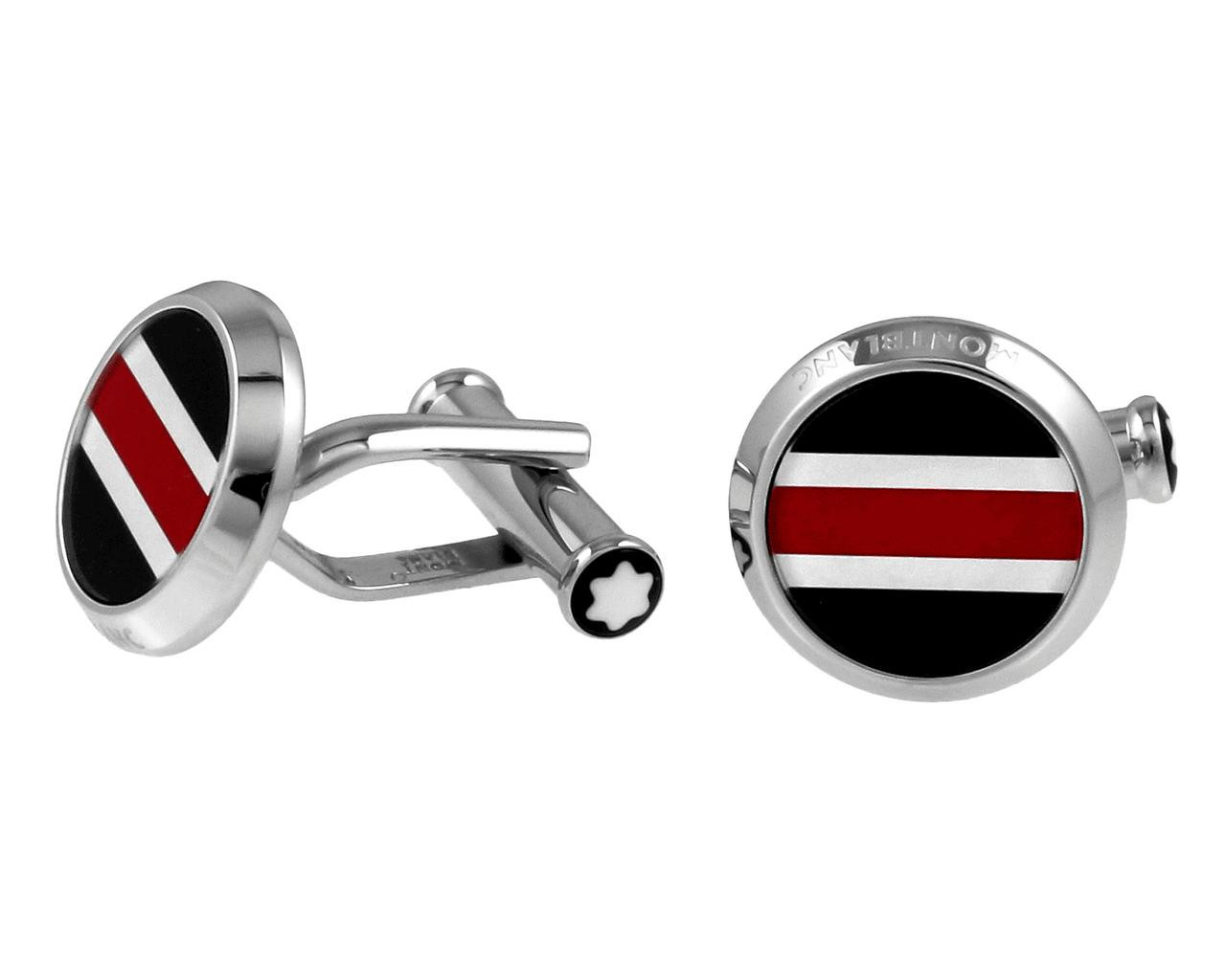 MONTBLANC Urban Spirit Racing Round Red-Black Lacquer Cufflinks