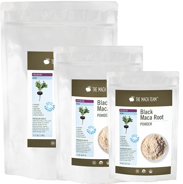 Premium Raw Black Maca Root Powder - Packaging - The Maca Team