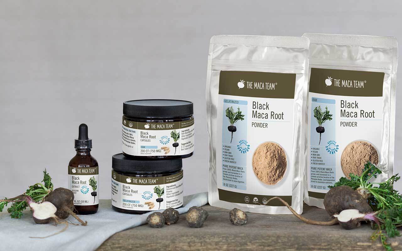 Best maca for men with black maca powder capsules extract and maca chips