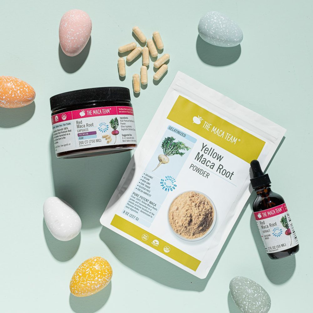 Gelatinized maca powder capsules and liquid extract for sensitive digestion
