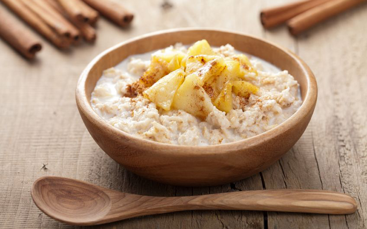 Maca mixed into oatmeal for an easy breakfast routine