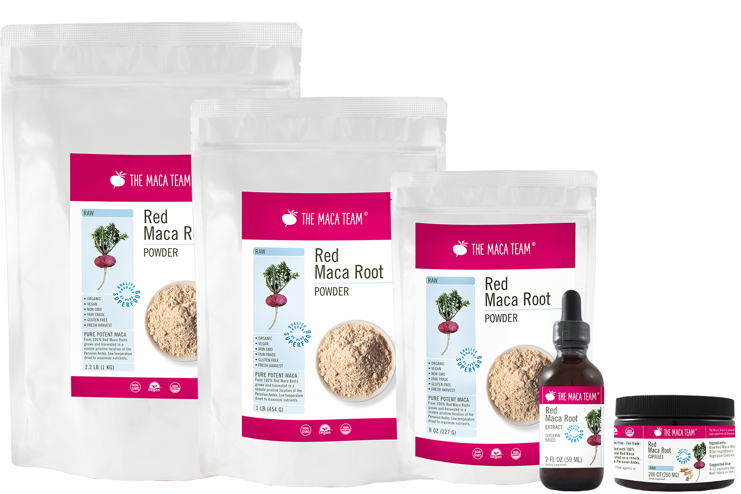 red maca products from the maca team - themacateam.com
