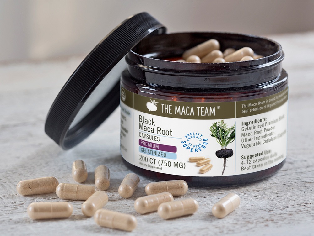 Premium Gelatinized Black Maca Pills