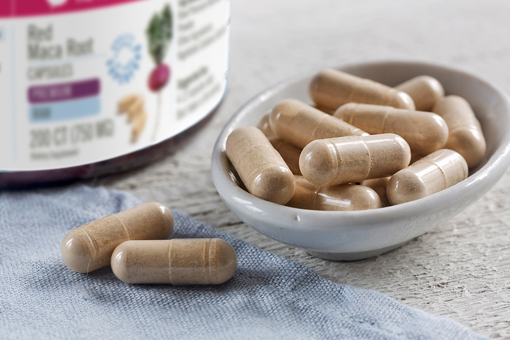 Premium raw red maca capsules from The Maca Team