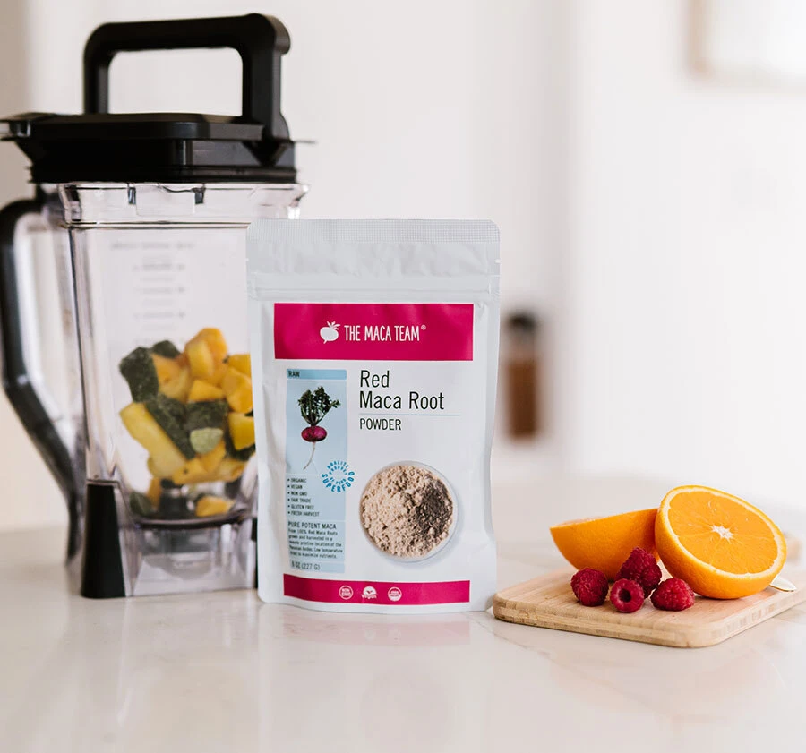 Red maca powder considered as part of a breastfeeding mother's wellness routine