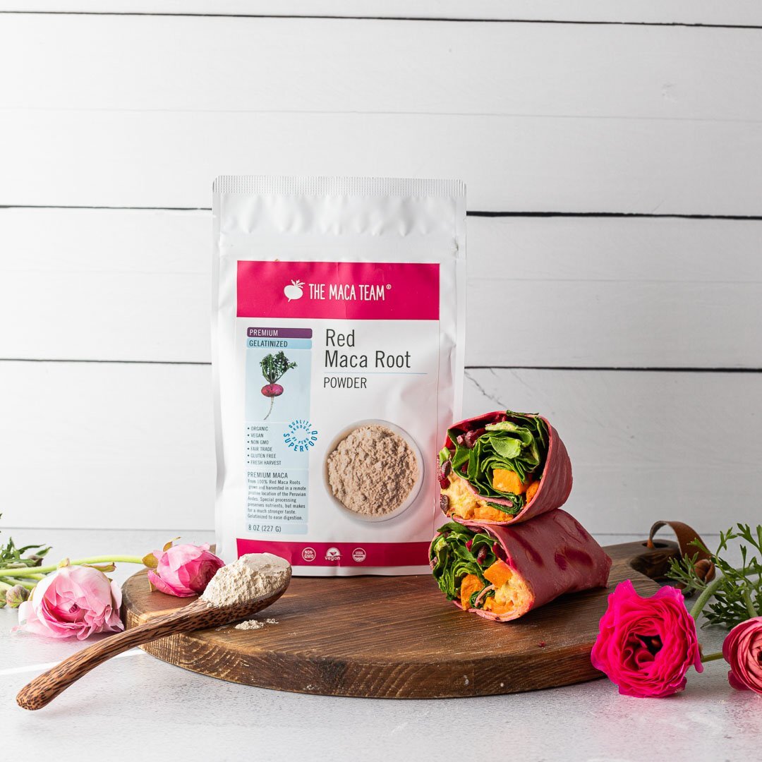 Red maca powder for daily use with The Maca Team red maca root powder