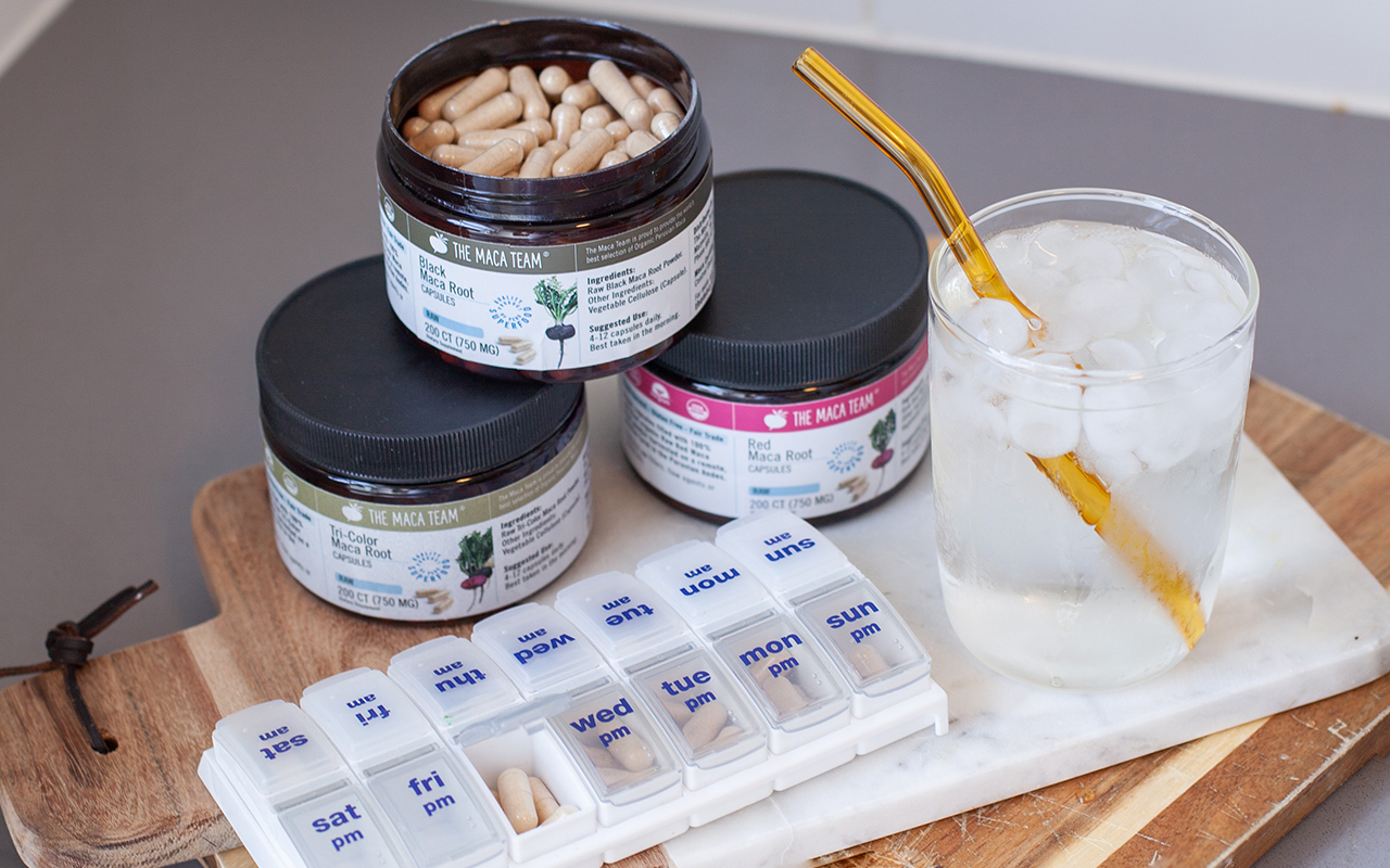 Taking maca capsules