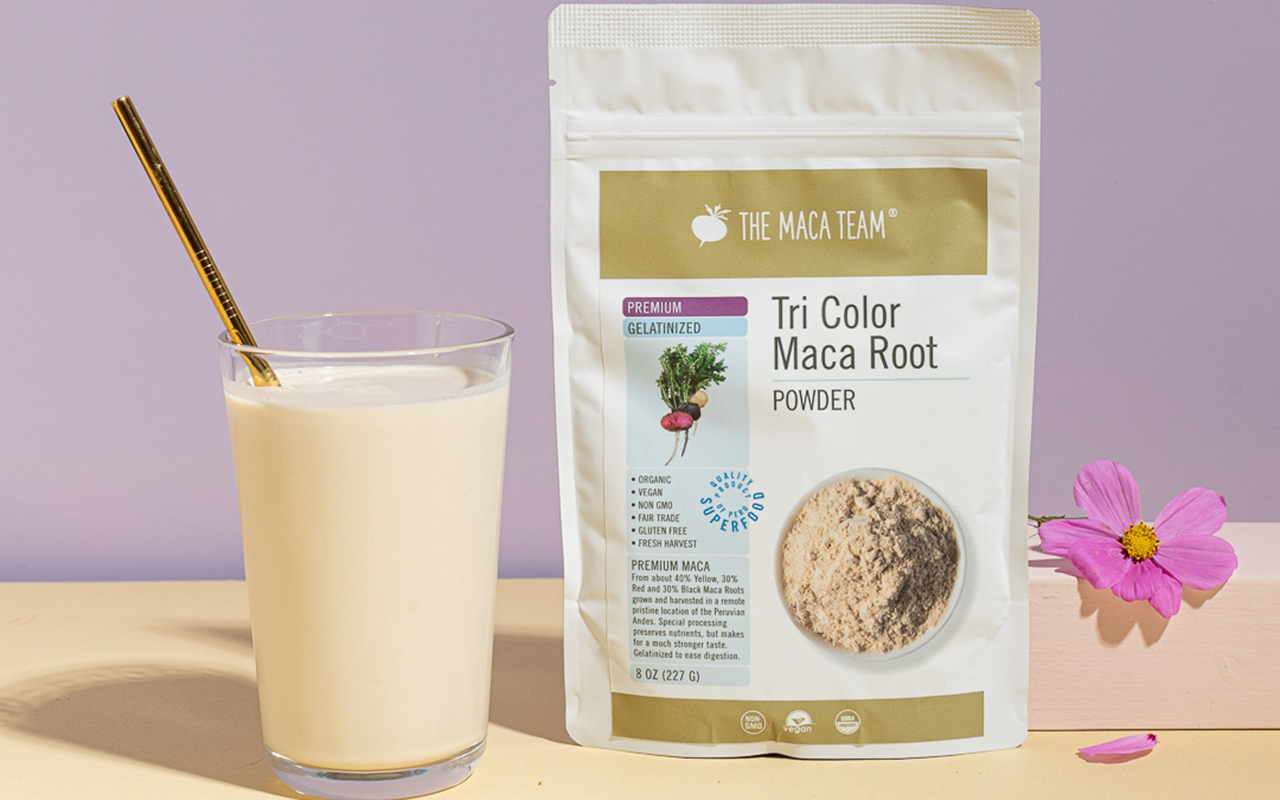 Best time to take maca shown in a morning routine setting