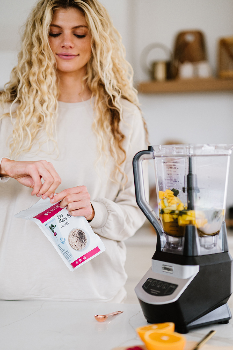 Maca powder prepared as part of an everyday routine