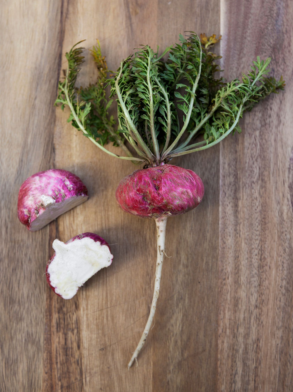 Fresh Raw Red Maca Roots Cut Open