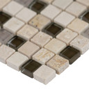 MS International Stone Glass Blend Series: 5/8X5/8X8mm Cafe Noce Beige Wall Tile THDW3-SH-CN-8MM