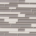 MS International Porcelain Glass Series: Metro Glacier Blend Interlocking Wall Tile SMOT-SGLSIL-METGLA8MM