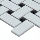 MS International Porcelain Series: White and Black Basket Weave Wall Tile SMOT-PT-RETBIA-BW