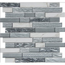 MS International Porcelain Glass Series: 8mm Whistler Ice Interlocking Wall Tile SMOT-GLSPIL-WHISTIC8MM