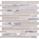 MS International Glass Stone Metal Series: 4mm White Wave Interlocking Wall Tile SMOT-SGLSMTIL-WHTWA4MM