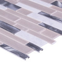 MS International Glass Stone Metal Series: 4mm White Wave Interlocking Wall Tile SMOT-SGLSMTIL-WHTWA4MM