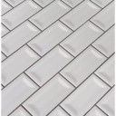 MS International Ceramic Series: 3x6 Gray Glossy Inverted Beveled Wall Tile NGRAGLO3X6INVBEV-N