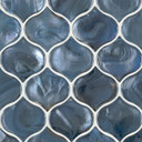 MS International Glass Series: 8mm Blue Shimmer Arabesque Pattern Tile SMOT-GLS-BLUSHI8MM