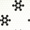 MS International Backsplash Series: 1" Hexagon White And Black Mod Petal Pattern Matte Tile SMOT-PT-RETBIANER-MODPETM