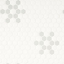 MS International Backsplash Series: 1" Hexagon White And Gray Mod Petal Pattern Matte Tile SMOT-PT-RETBIAGRA-MODPETM
