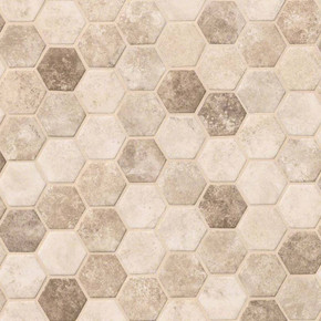 MS International Specialty Shapes Wall Series: Sandhills Hexagon Pattern Recycled Glass Mosaic Tile SMOT-GLS-SAND6MM