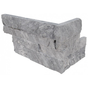 MS International Stacked Stone Series: Glacial Grey 6X12X6 Split Face Corner Ledger Panel LPNLMGLAGRY618COR