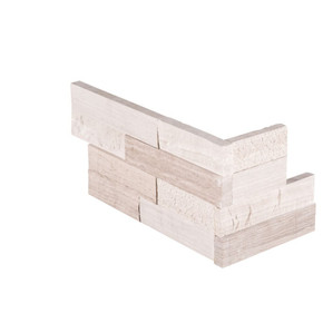 MS International Stacked Stone Series: White Oak Multi Splitface 6x12x6 Corner Ledger Panel LPNLMWHIOAK618COR-MULTI