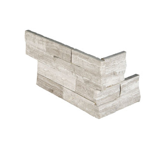 MS International Stacked Stone Series: White Oak 6x12x6 Split Face Corner Ledger Panel LPNLMWHIOAK618COR