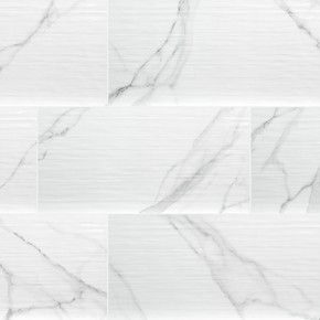 MS International Ceramic Series: 12x24 Dymo Statuary Stripe White Glossy Wall Tile NDYMSTASTRWHI1224G-N