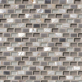 MS International Glass Metal Series: Keshi Blend Mini Brick Pattern Metal Mosaic Wall Tile SMOT-GLSMT-KESHI8MM