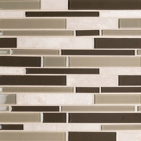 MS International Stone Glass Blend Series: Kings Gate Interlocking Pattern Wall Tile SMOT-SGLSIL-KG6MM