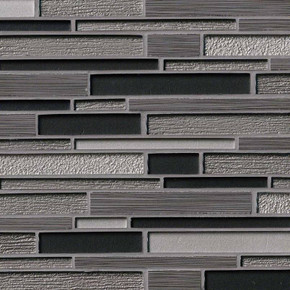 MS International Porcelain Glass Series: Metro Gris Blend Interlocking Wall Tile SMOT-SGLSIL-METGRI8MM