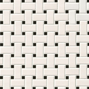 MS International Porcelain Series: White and Black Basket Weave Wall Tile SMOT-PT-RETBIA-BW
