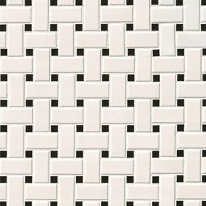 MS International Porcelain Series: White and Black Basket Weave Wall Tile SMOT-PT-RETBIA-BW