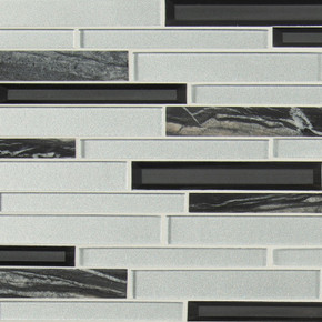 MS International Glass Metal Series: 8mm Rocklin Interlocking Wall Tile SMOT-SGLSIL-ROC8MM