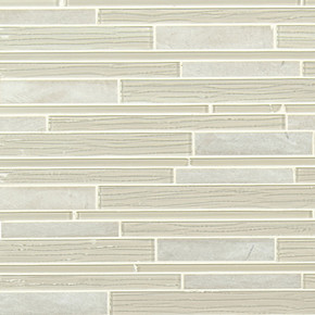 MS International Stone Glass Blend Series: Snowcap Blend Interlocking Wall Tile SMOT-SGLSIL-SNOCAP4MM