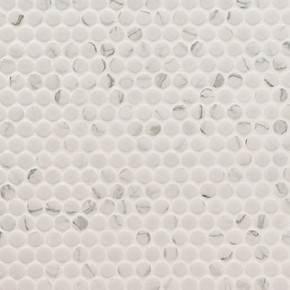 MS International Porcelain Series: Carrara Matte Penny Round Matte Tile SMOT-PT-PENRD-CARM MS International Porcelain Series: Carrara Matte Penny Round Matte Tile SMOT-PT-PENRD-CARM
