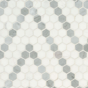 MS International Backsplash Series: 1" Hexagon Bianco Dolomite Sazi Polished Tile SMOT-BIANDOL-SAZP MS International Backsplash Series: 1" Hexagon Bianco Dolomite Sazi Polished Tile SMOT-BIANDOL-SAZP
