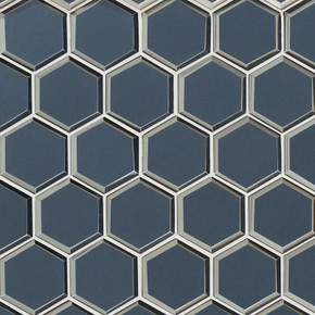 MS International Backsplash Series: 3" Hexagon Vague Blue Mosaic Tile SMOT-GLS-VAGBLUBEHEX8MM MS International Backsplash Series: 3" Hexagon Vague Blue Mosaic Tile SMOT-GLS-VAGBLUBEHEX8MM