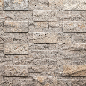 MS International Stacked Stone Series: 9x18 XL RockMount Silver Travertine Splitface LPNLTSIL924