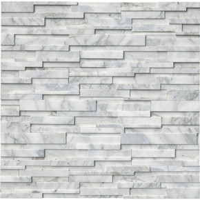 MS International Stacked Stone Series: Calacatta Cressa 6x24 3D Honed Ledger Panel LPNLMCALCRE624-3DH