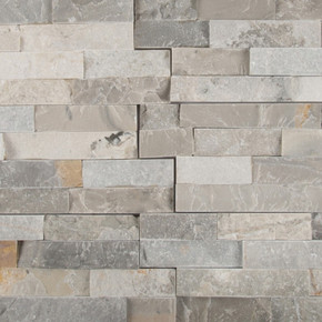 MS International Stacked Stone Series: Sunset Silver 6X24 Split Face Ledger Panel LPNLQSUNSIL624