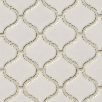 MS International Specialty Shapes Wall Series: Bianco White Arabesque 6mm Mosaic Tile SMOT-PT-BIANCO-ARABESQ