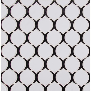 MS International Specialty Shapes Wall Series: Teardrop Tuxe Glossy Pattern Porcelain Mosaic Tile SMOT-PT-TEARDRPTU