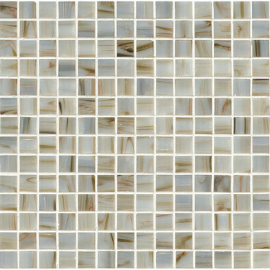 MS International Glass Tile Series: Ivory Iridescent 3/4x3/4 Mosaic Tile THDW3-SH-IVRYIR3/4X3/4GL