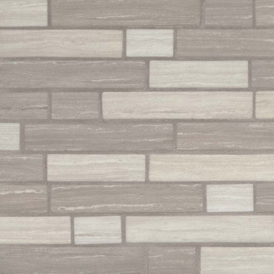 MS International Glass Tile Series: Silva Oak Interlocking Pattern Recycled Glass Mosaic Tile SMOT-GLSIL-SILVA6MM