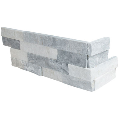 MS International Stacked Stone Series: Alaska Gray 6x12x6 Split Face Corner Ledger Panel LPNLMALAGRY618COR