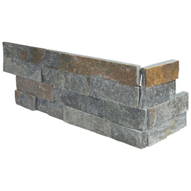 MS International Stacked Stone Series: Amber Falls 6x12x6 Split Face Corner Ledger Panel LPNLQAMBFAL618COR