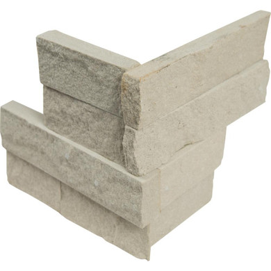 MS International Stacked Stone Series: Sedona Beige 6X6 Split Face Corner Ledger Panel LPNLDSEDBEI66COR