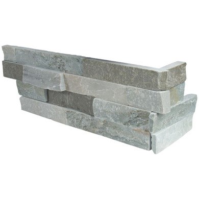 MS International Stacked Stone Series: Sierra Blue 6X12X6 Split Face Corner Ledger Panel LPNLQSIEBLU618COR